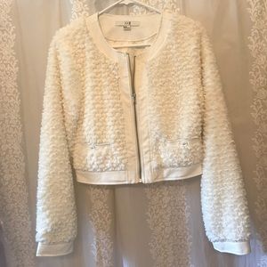 Faux Fur and Faux Leather Cropped Jacket